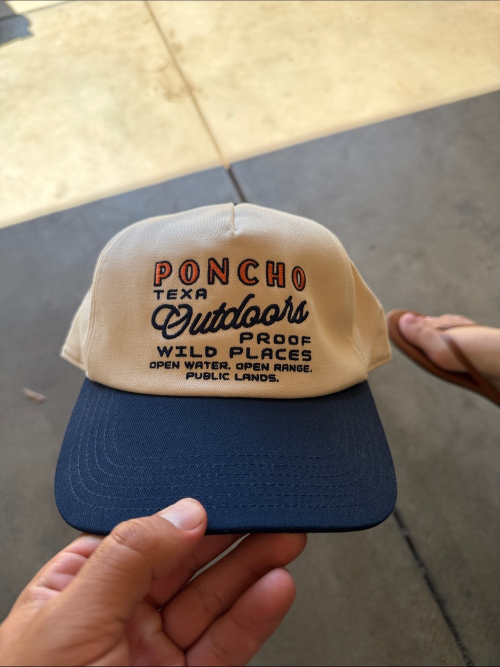 Poncho Outdoors Two-Tone Cap - Beige and Navy